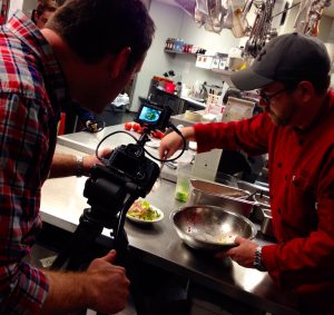 Timelapse and high frame rate shooting of salad prep in a restaurant.